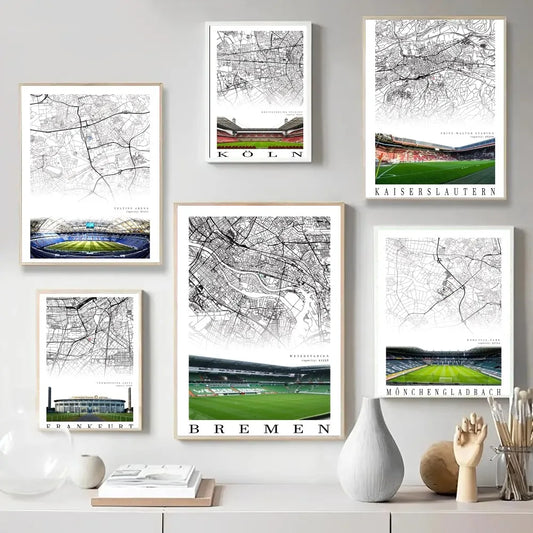 Football German Stadium Map Art